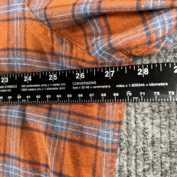 Johnston & Murphy Shirt Mens 2XL XXL Orange Plaid Long Sleeve Button Down Casual - Picture 11 of 14